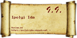 Ipolyi Ida névjegykártya